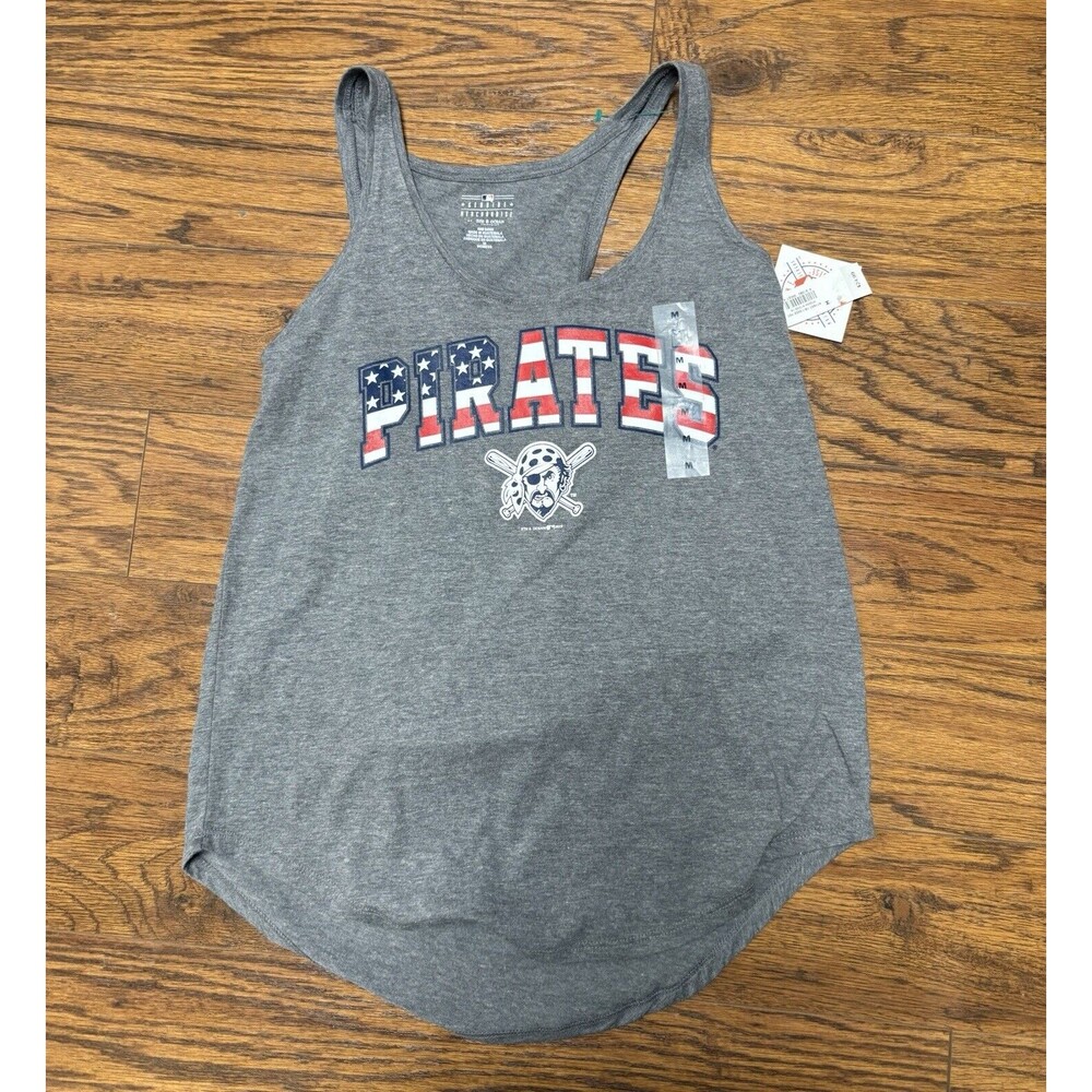 Pittsburgh Pirates Tank Women’s Gray New With Tags Official MLB Merch Medium A11